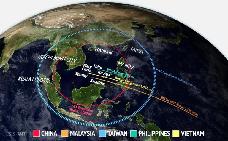 Air Ranges in the South China Sea
